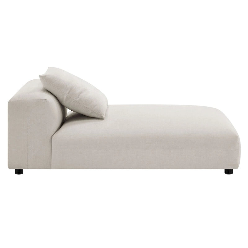 Canapé modulable en tissu rembourré avec méridienne