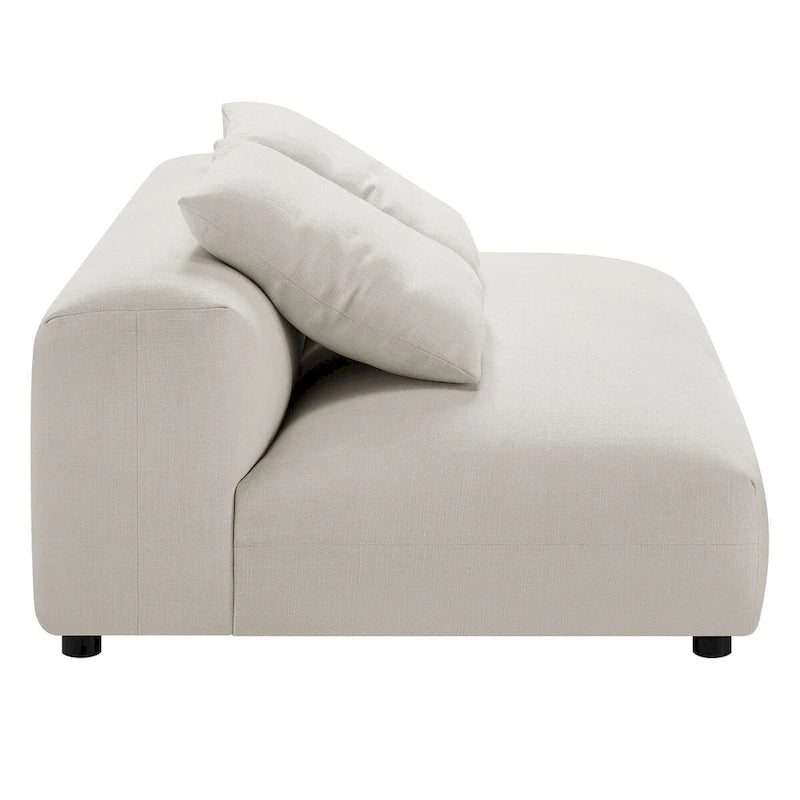 Canapé modulable en tissu rembourré avec méridienne