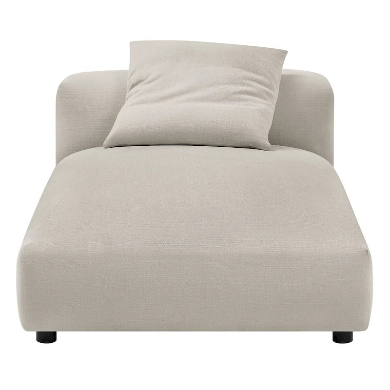 Canapé modulable en tissu rembourré avec méridienne