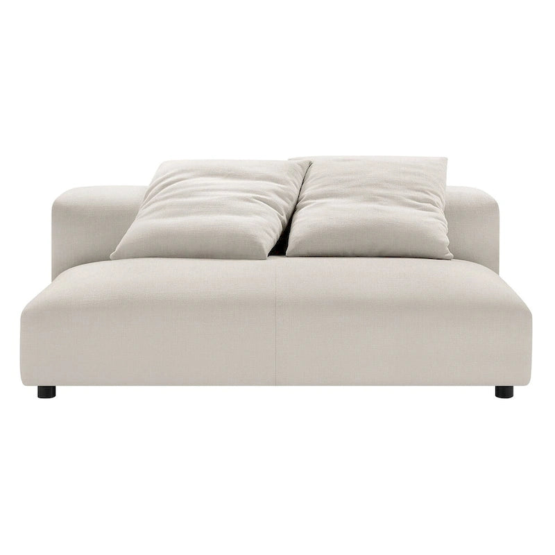 Canapé modulable en tissu rembourré avec méridienne