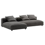 Canapé modulable en tissu rembourré avec méridienne