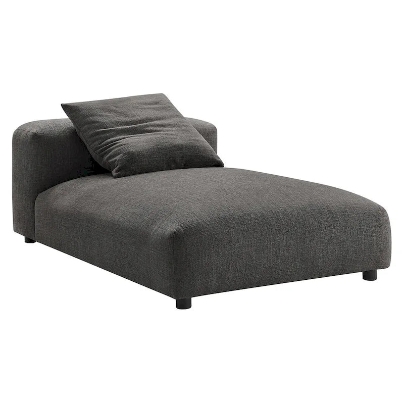 Canapé modulable en tissu rembourré avec méridienne