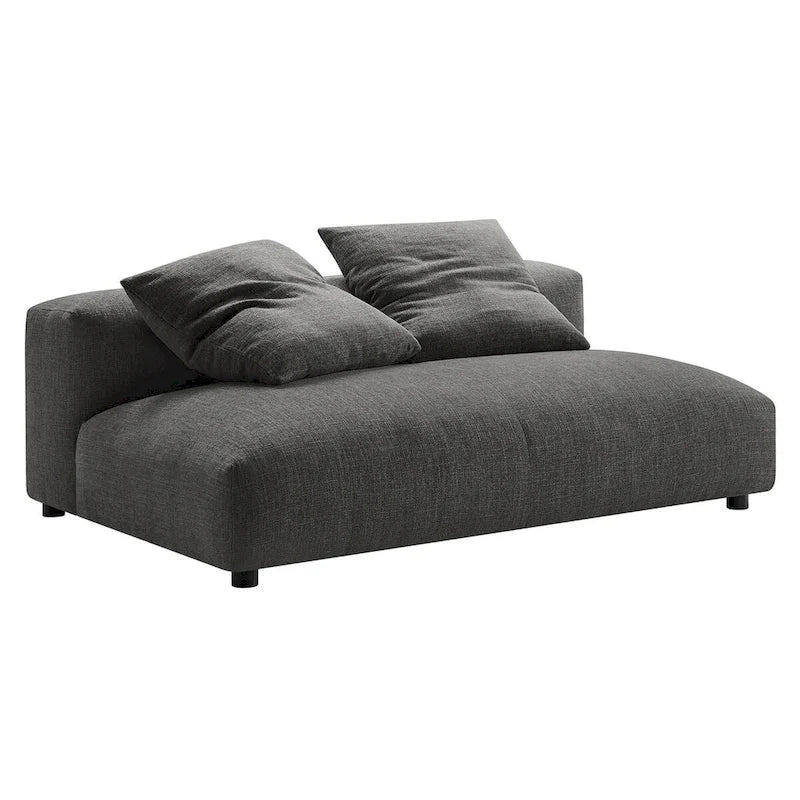 Canapé modulable en tissu rembourré avec méridienne