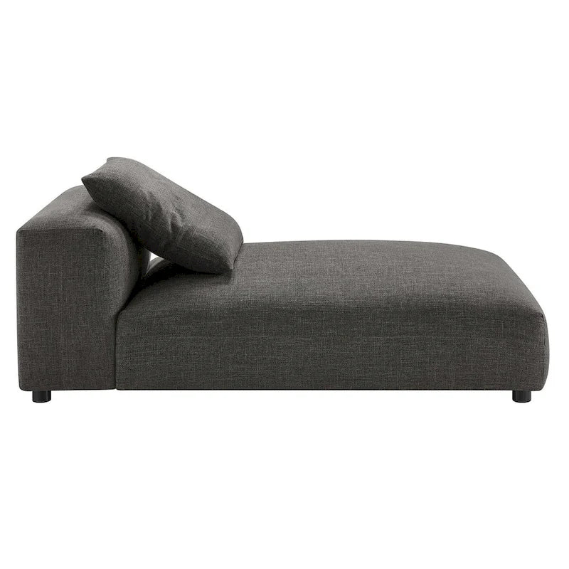 Canapé modulable en tissu rembourré avec méridienne