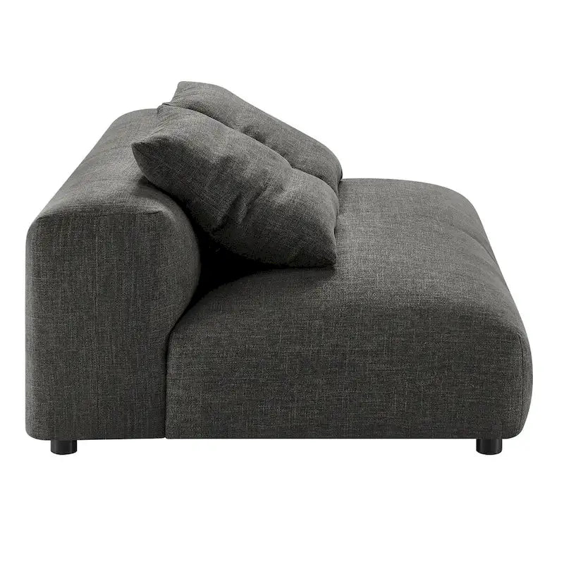 Canapé modulable en tissu rembourré avec méridienne