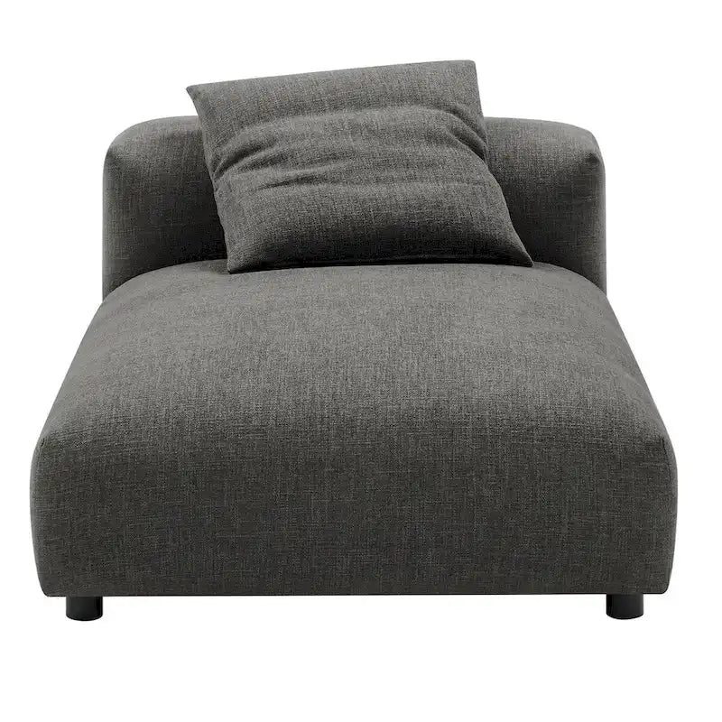 Canapé modulable en tissu rembourré avec méridienne