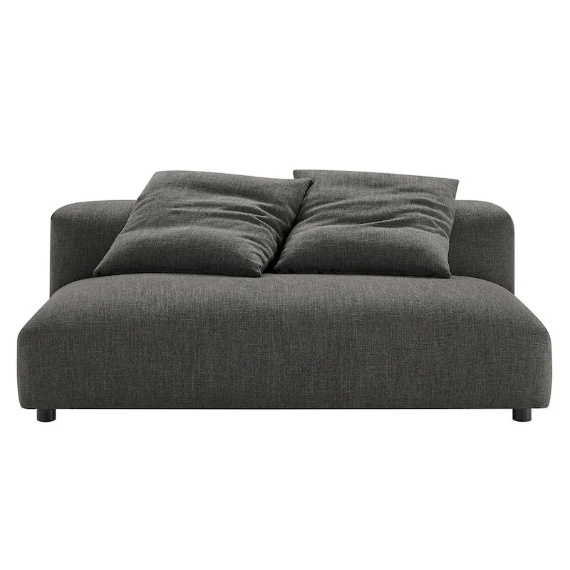 Canapé modulable en tissu rembourré avec méridienne