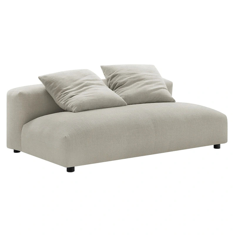 Canapé modulable en tissu rembourré avec méridienne