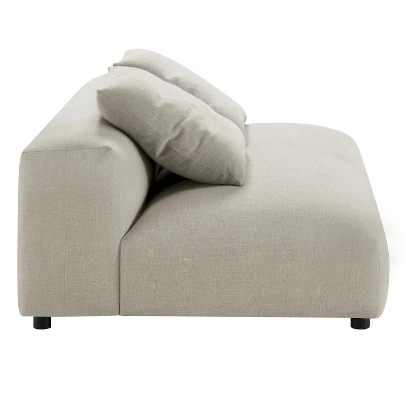 Canapé modulable en tissu rembourré avec méridienne