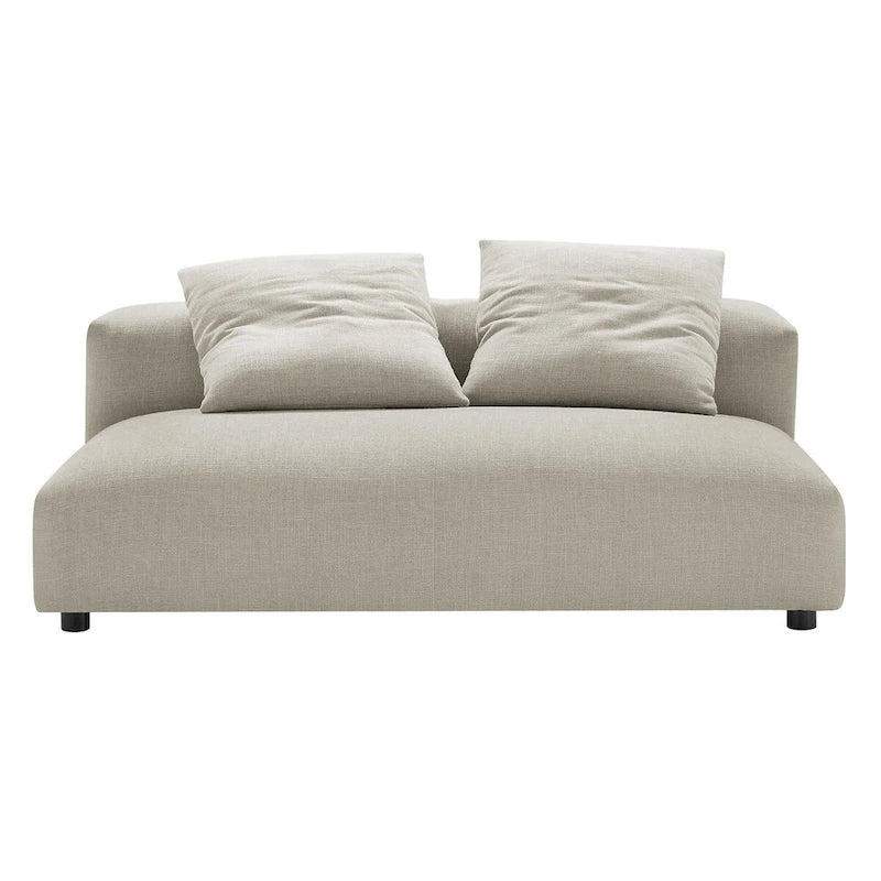 Canapé modulable en tissu rembourré avec méridienne