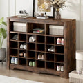 Console à chaussures 24 casiers, Meuble à chaussures avec base incurvée, Buffet polyvalent