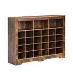 Console à chaussures 24 casiers, Meuble à chaussures avec base incurvée, Buffet polyvalent