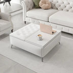 Bancs de rangement carrés Table basse avec plateau relevable Pouf de rangement surdimensionné