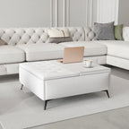 Bancs de rangement carrés Table basse avec plateau relevable Pouf de rangement surdimensionné