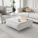 Bancs de rangement carrés Table basse avec plateau relevable Pouf de rangement surdimensionné