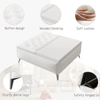 Bancs de rangement carrés Table basse avec plateau relevable Pouf de rangement surdimensionné