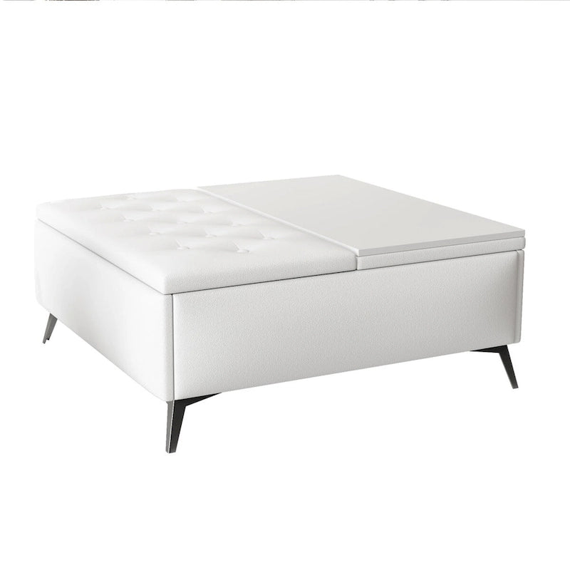 Bancs de rangement carrés Table basse avec plateau relevable Pouf de rangement surdimensionné