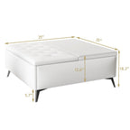 Bancs de rangement carrés Table basse avec plateau relevable Pouf de rangement surdimensionné