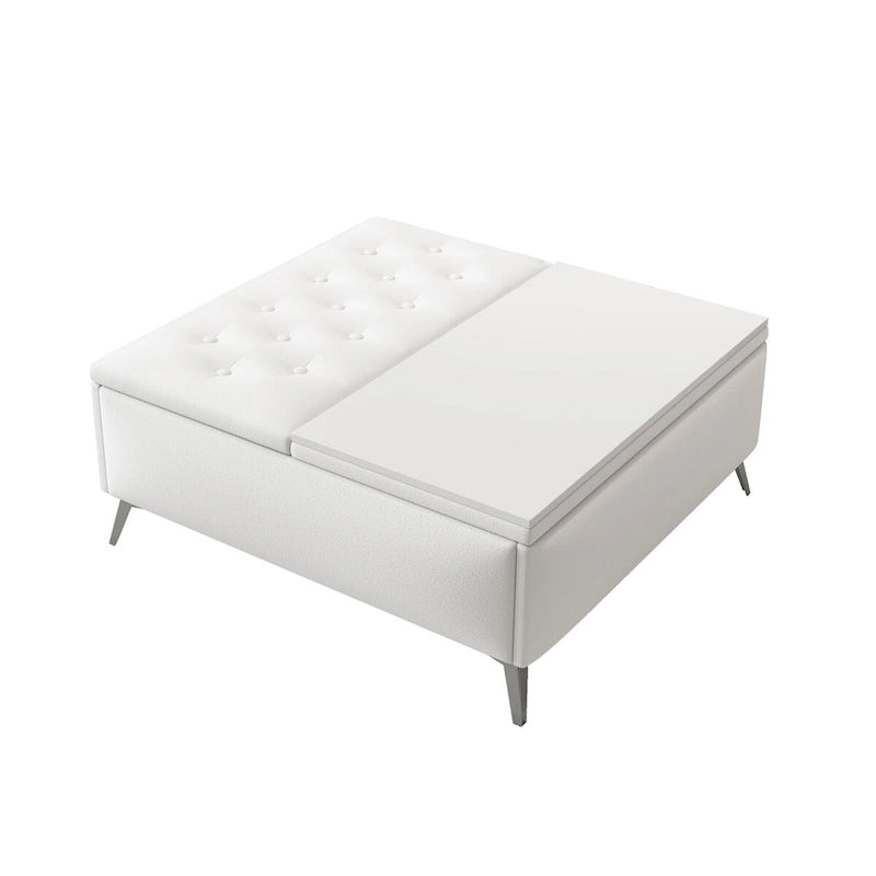 Bancs de rangement carrés Table basse avec plateau relevable Pouf de rangement surdimensionné